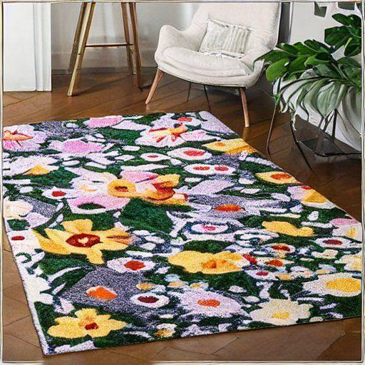 Takashi Murakami Smiley Face Rug - Flower Design, Chair Mat Takashi  Murakami Sunflower Cool Floor Rug Carpet Room Doormat Non-Slip, Soft and  Durable