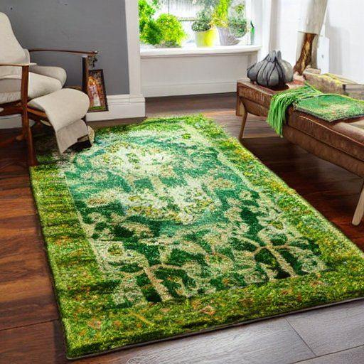 green bohemian rug