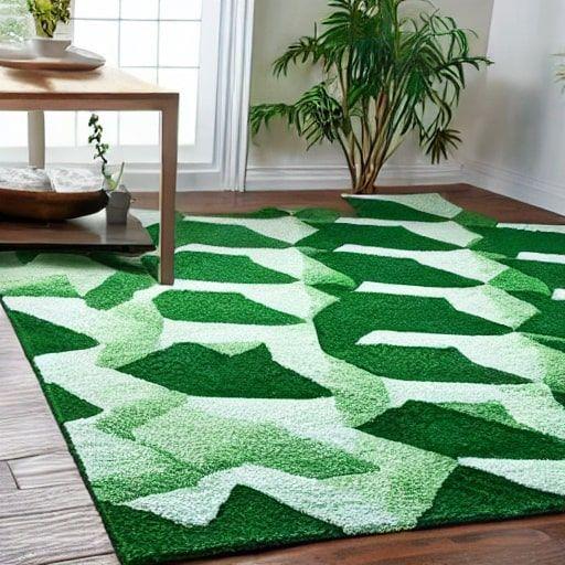 Green Geometric Rug