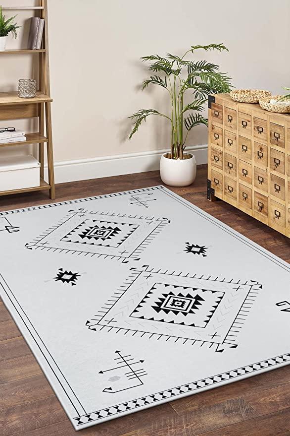 Lahome Washable Aztec Area Rug