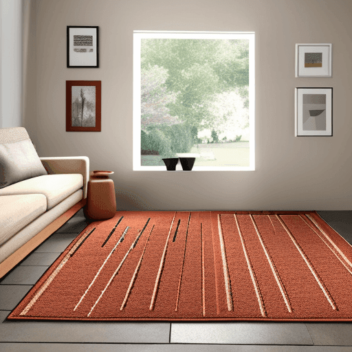 modern teracotta rug in room