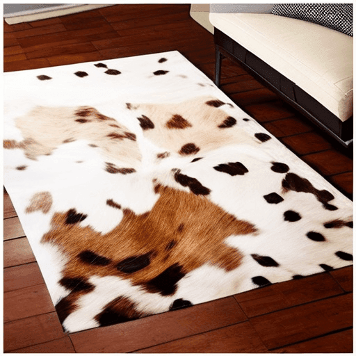 natural faux cowhide area rug