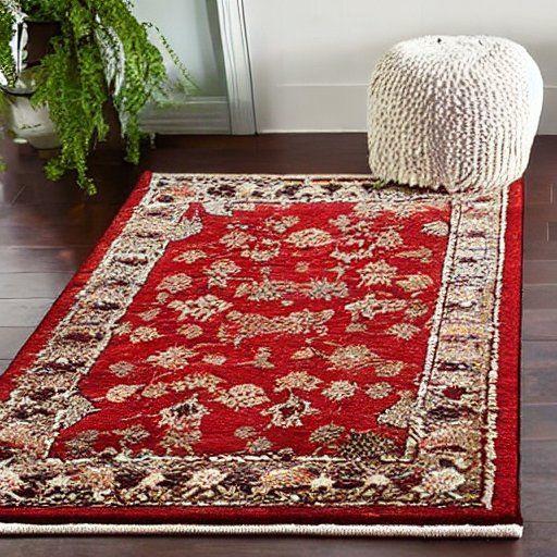 red bohemian area rug