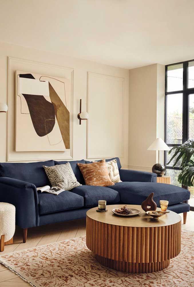 Brown and store blue couch