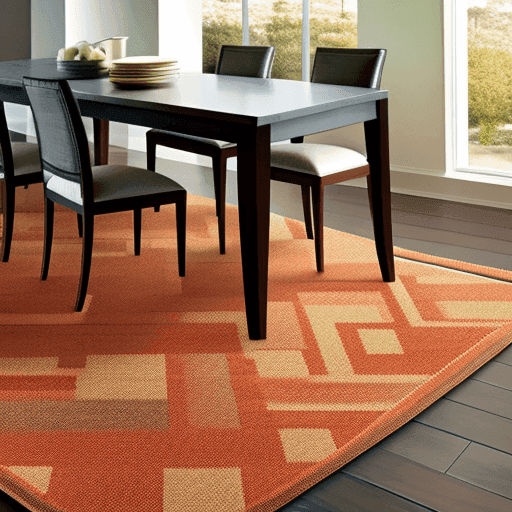 teracotta rug in dining room