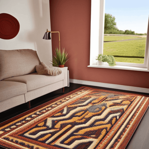 teracotta rug in living room