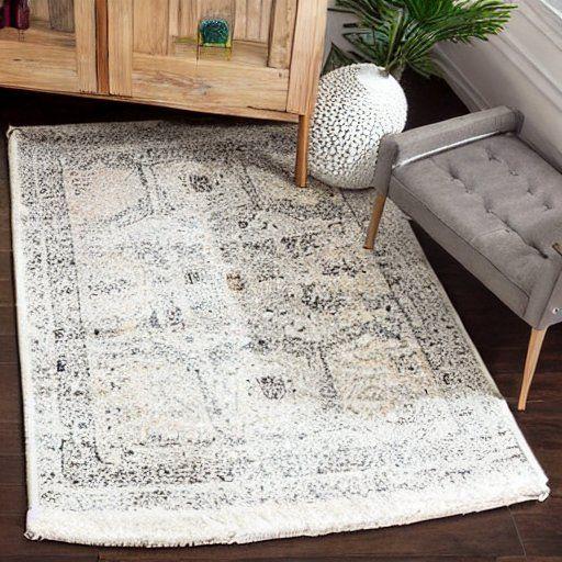 white boho area rug