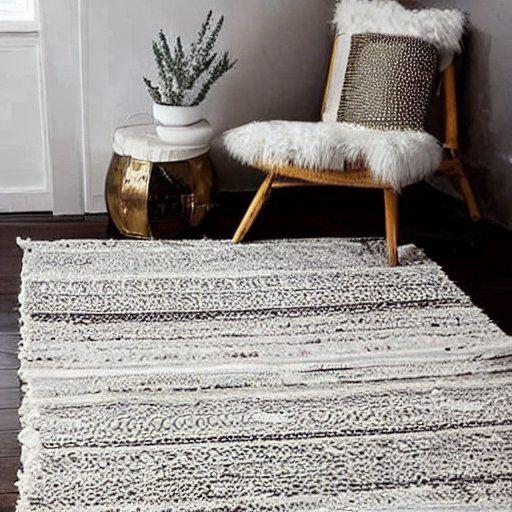 white bohemian rug