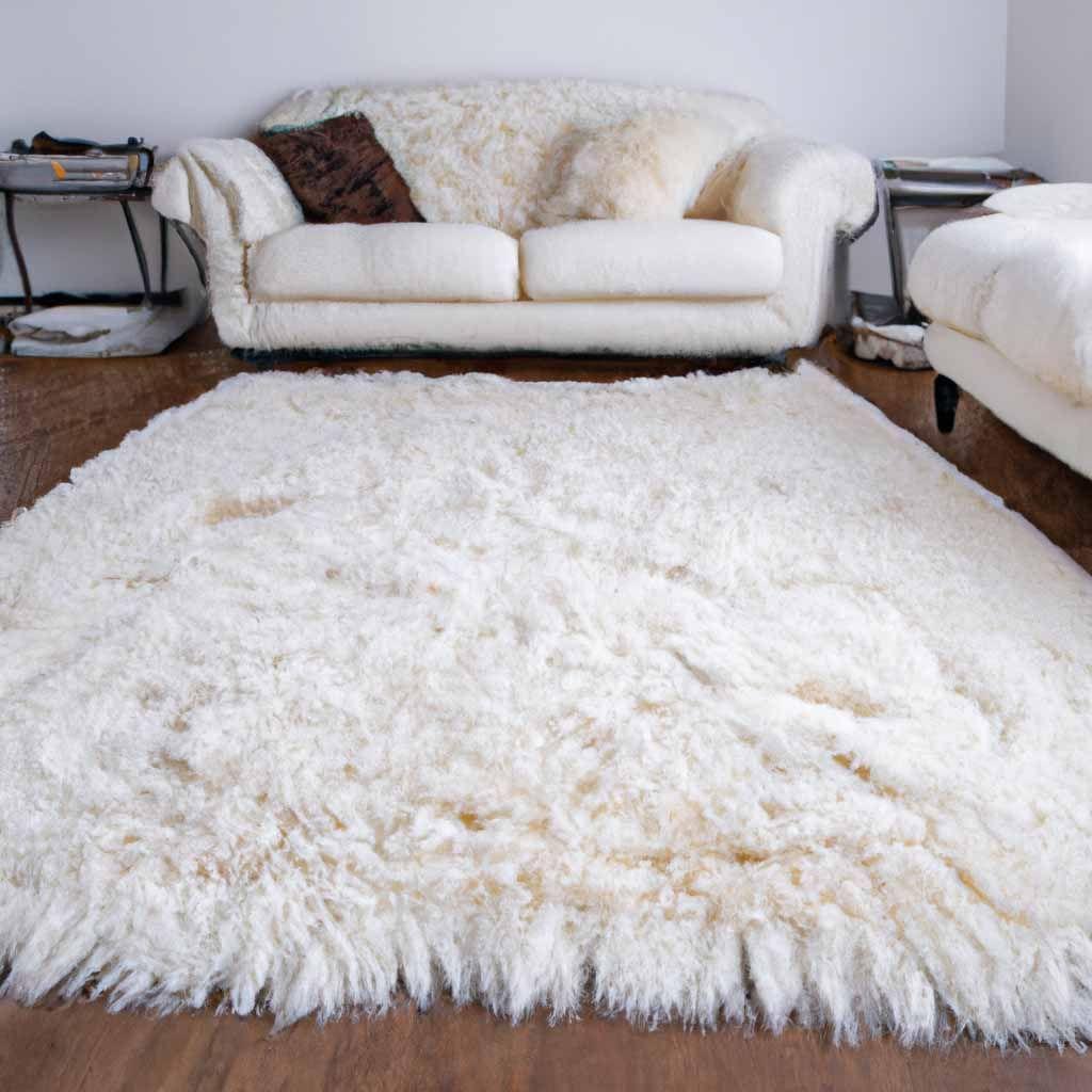 White Fluffy Area Rug