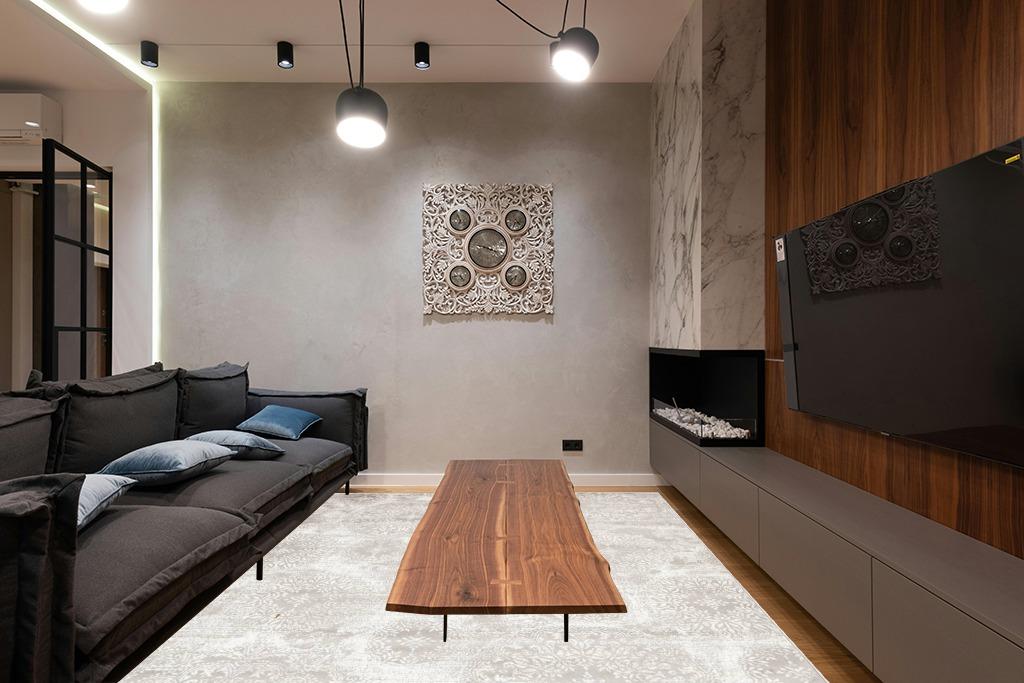 Living room ideas with fur rug