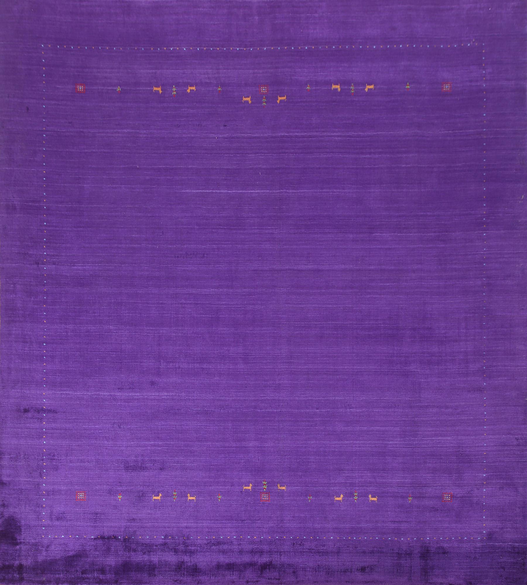 100% Silk Gabbeh Square Area Rug 9x9