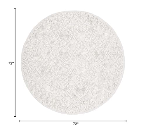 SAFAVIEH Textural Collection 6' Round Ivory TXT101A Handmade Premium Wool Area Rug