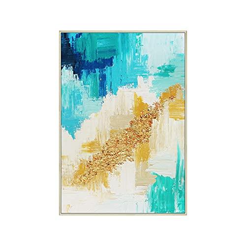 JFNISS Abstract Oil Paintings - Hand Painted Vertical Canvas Wall Art - Modern green Pictures for Living Room Bedroom Bathroom Decor,60x90cm