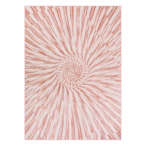 Wonnitar Washable 9x12 Area Rug, Large Rugs for Living Room Abstract Soft Light Pink Rug, Firework Swirl Print Bedroom Rug Modern Ultra Thin Carpet for Kids Room (Pink, 9 x 12)