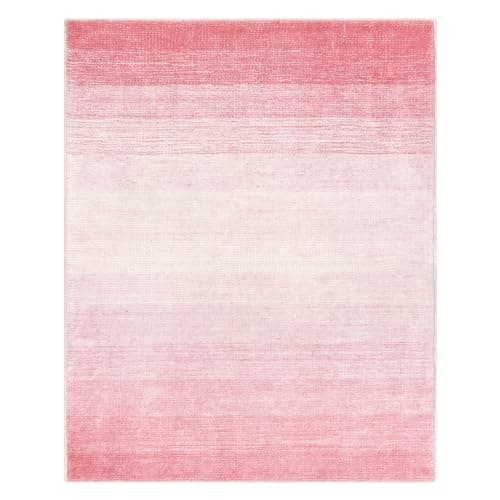 Wonnitar Modern Ombre Pink 8x10 Rugs for Bedroom, Washable Soft Living Room Area Rug, Non-Slip Thin Cute Nursery Large Accent Mat, ContemporaryFloor Carpet for Playroom Closet (Pink,8'x10')