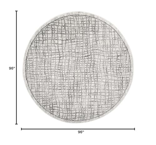 SAFAVIEH Adirondack Collection 8' Round Silver / Ivory ADR103B Modern Abstract Non-Shedding Living Room Bedroom Area Rug