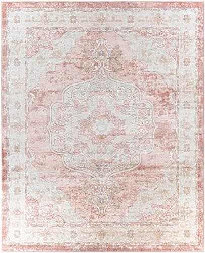 Pink Livabliss Bilal Traditional Medallion Area Rug, 9'2" x 12', Rose