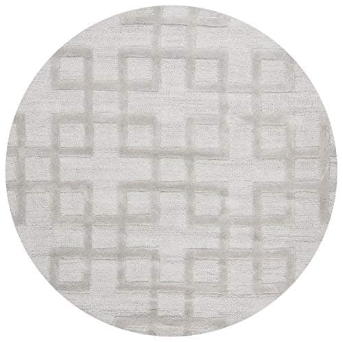 SAFAVIEH Impressions Collection Area Rug - 5' Round, Grey, Handmade Wool, Ideal for High Traffic Areas in Living Room, Bedroom (IM311A)