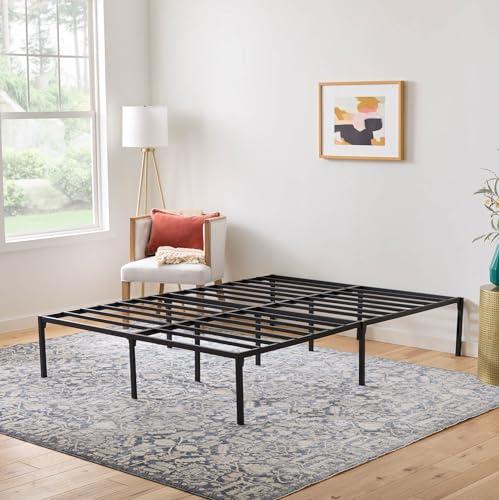 Linenspa Heavy Duty Metal Platform Bed Frame - No Box Spring Needed - Underbed Storage - Simple Tool Free Assembly - 14” High - Sturdy - Steel Slats - Sleek Modern Design - Full Size