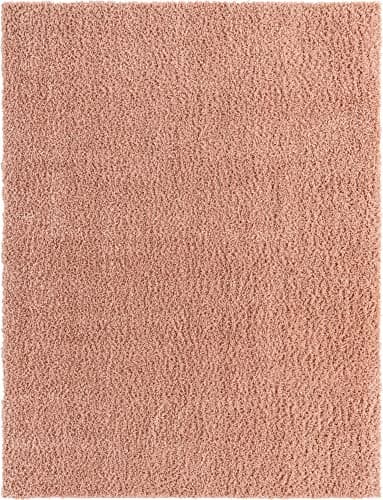 Rugs.com Zermatt Shag Collection Rug – 8' x 10' Dusty Rose Shag Rug Perfect for Living Rooms, Large Dining Rooms, Open Floorplans