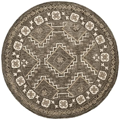 SAFAVIEH Bella Collection 5' Round Brown / Taupe BEL672A Handmade Premium Wool Area Rug