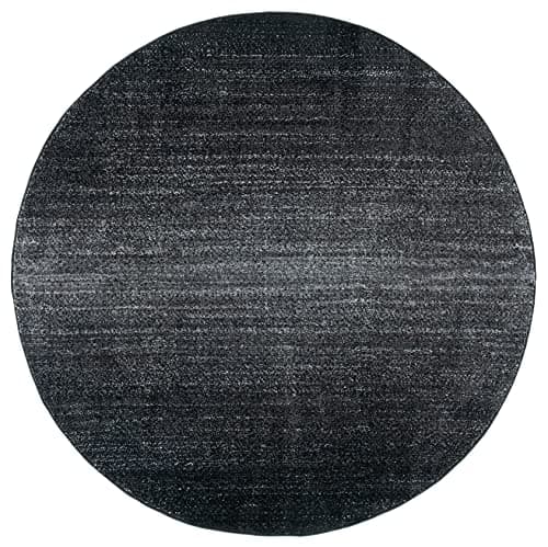 SAFAVIEH Adirondack Collection Area Rug - 8' Round, Black & Grey, Modern Design, Non-Shedding & Easy Care, Ideal for High Traffic Areas in Living Room, Bedroom (ADR183F)