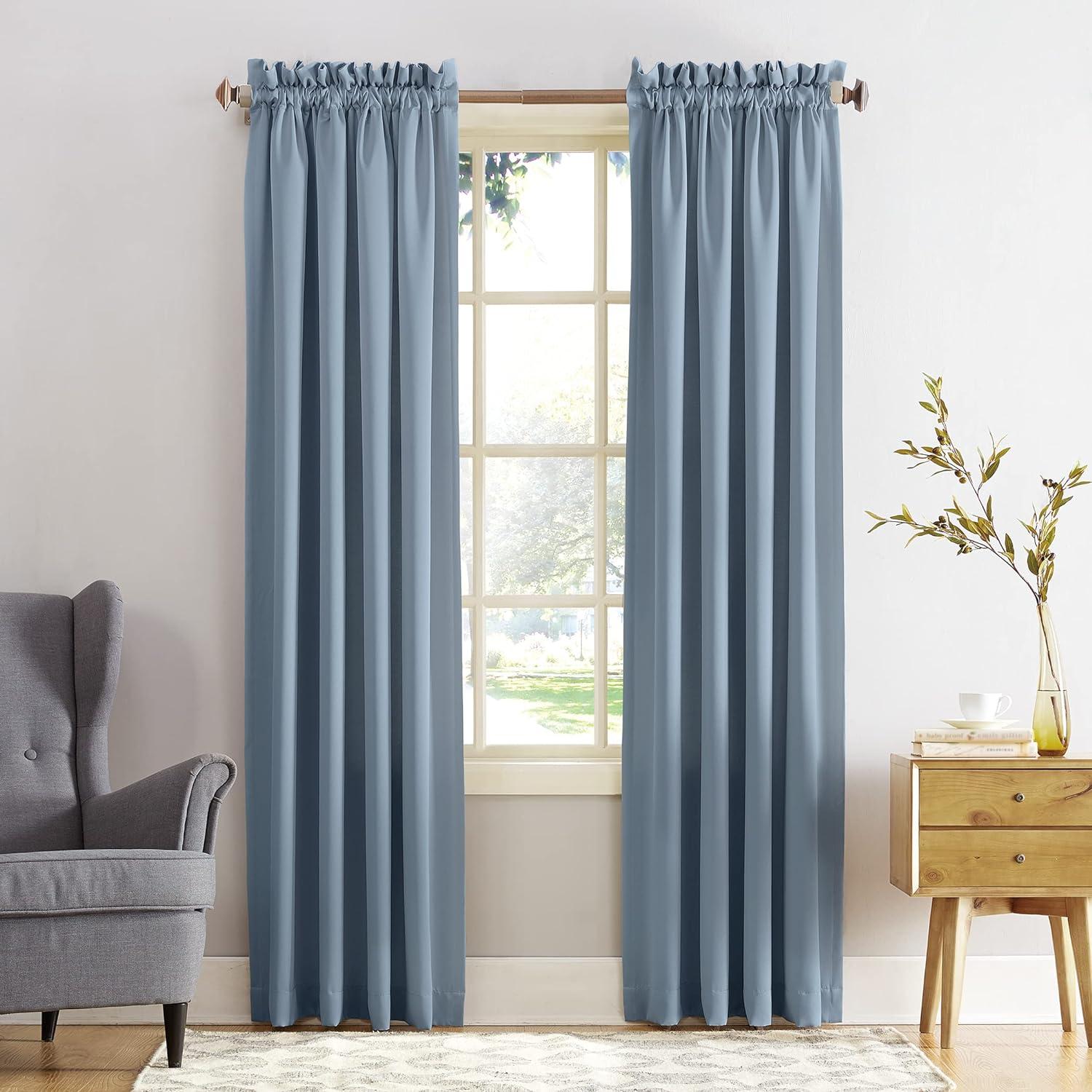 Sun Zero Barrow Energy Efficient Rod Pocket Curtain Panel Pair