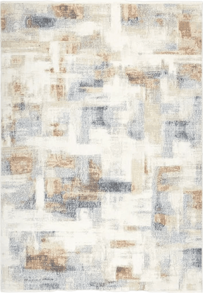 Mainstays Neutral Abstract Washable Area Rug, Abstract Neutral, 5'x7'
