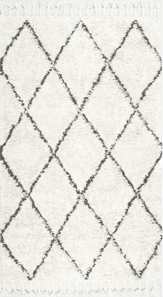 Twinar Geometric Hand Knotted Wool Off White/Dark Gray Area Rug Langley Street ...