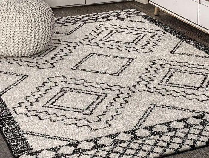 Black And White Moroccan Rug