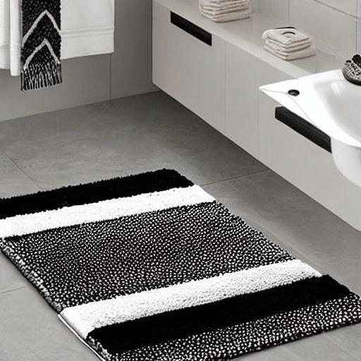Black and white bathroom rugs 8x10