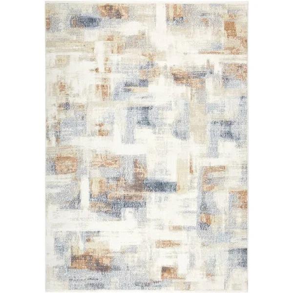 Mainstays Neutral Abstract Washable Area Rug, Abstract Neutral, 5'x7'