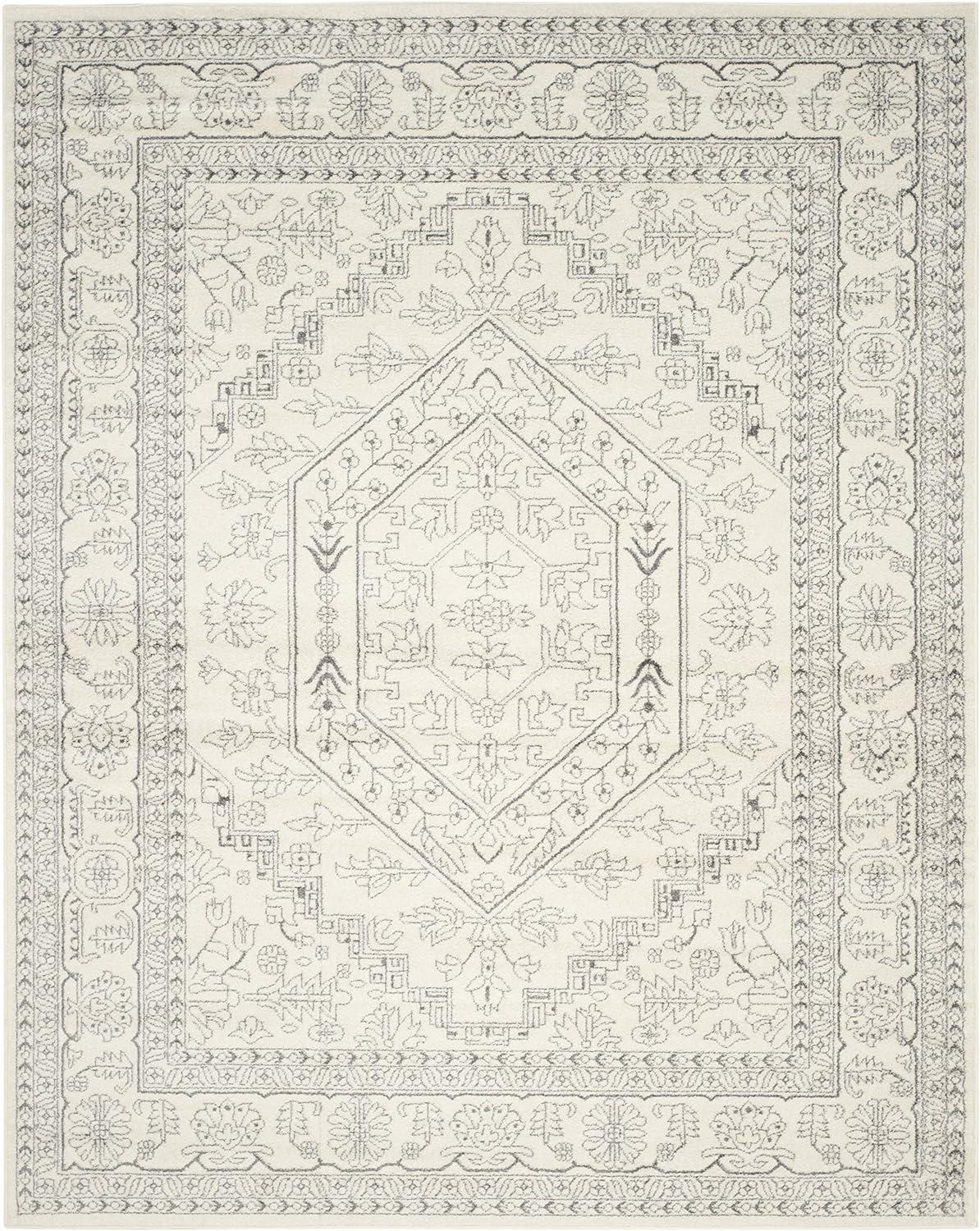 ‎Ivory/Silver ‎Rectangle ‎Stain Resistant,Non Shedding ‎Living Room ‎Area Rug