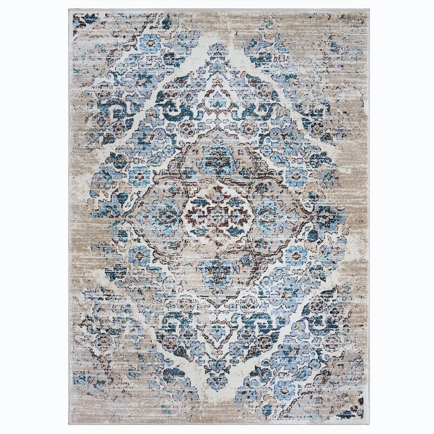 Cream Modern Stain Resistant, Durable, Fade Resistant Area Rug
